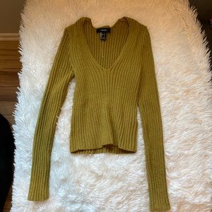 Forever 21 ribbed chartreuse sweater